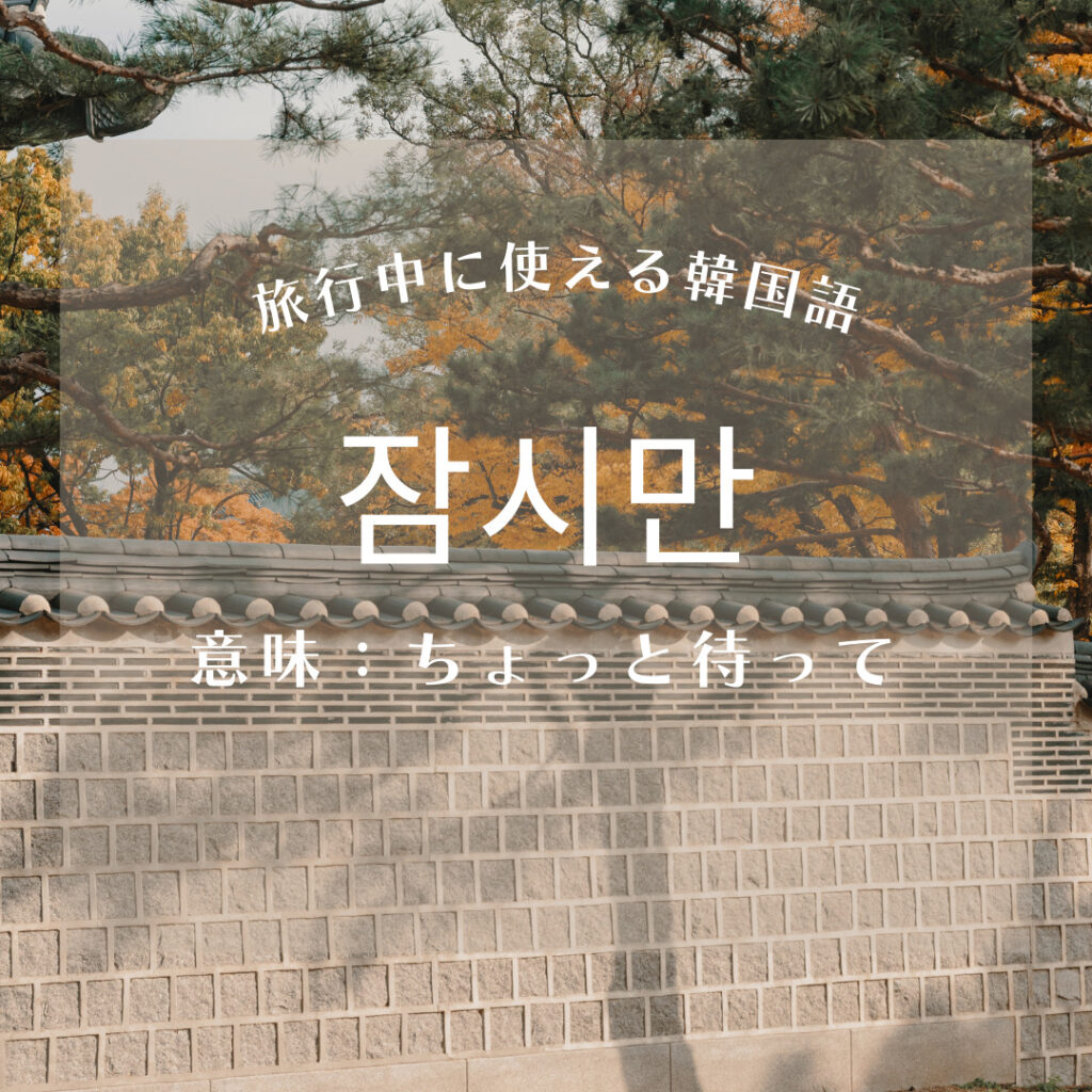 ちょっと 待っ て 韓国 語