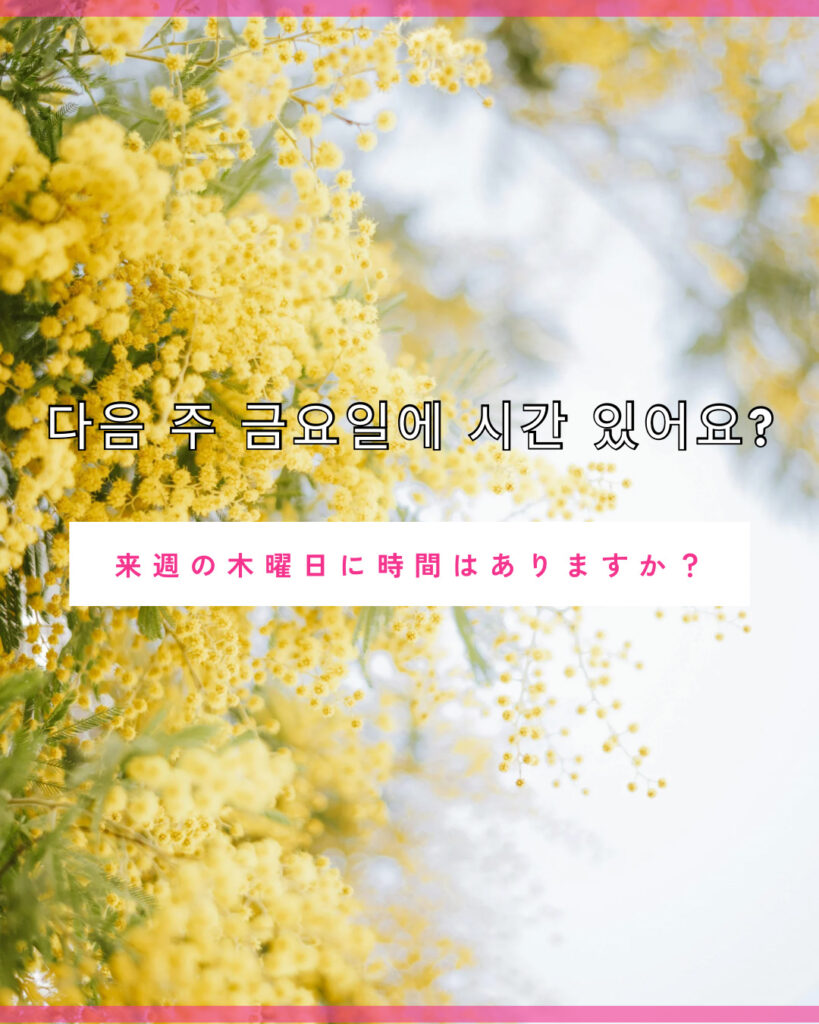 来週 韓国 語